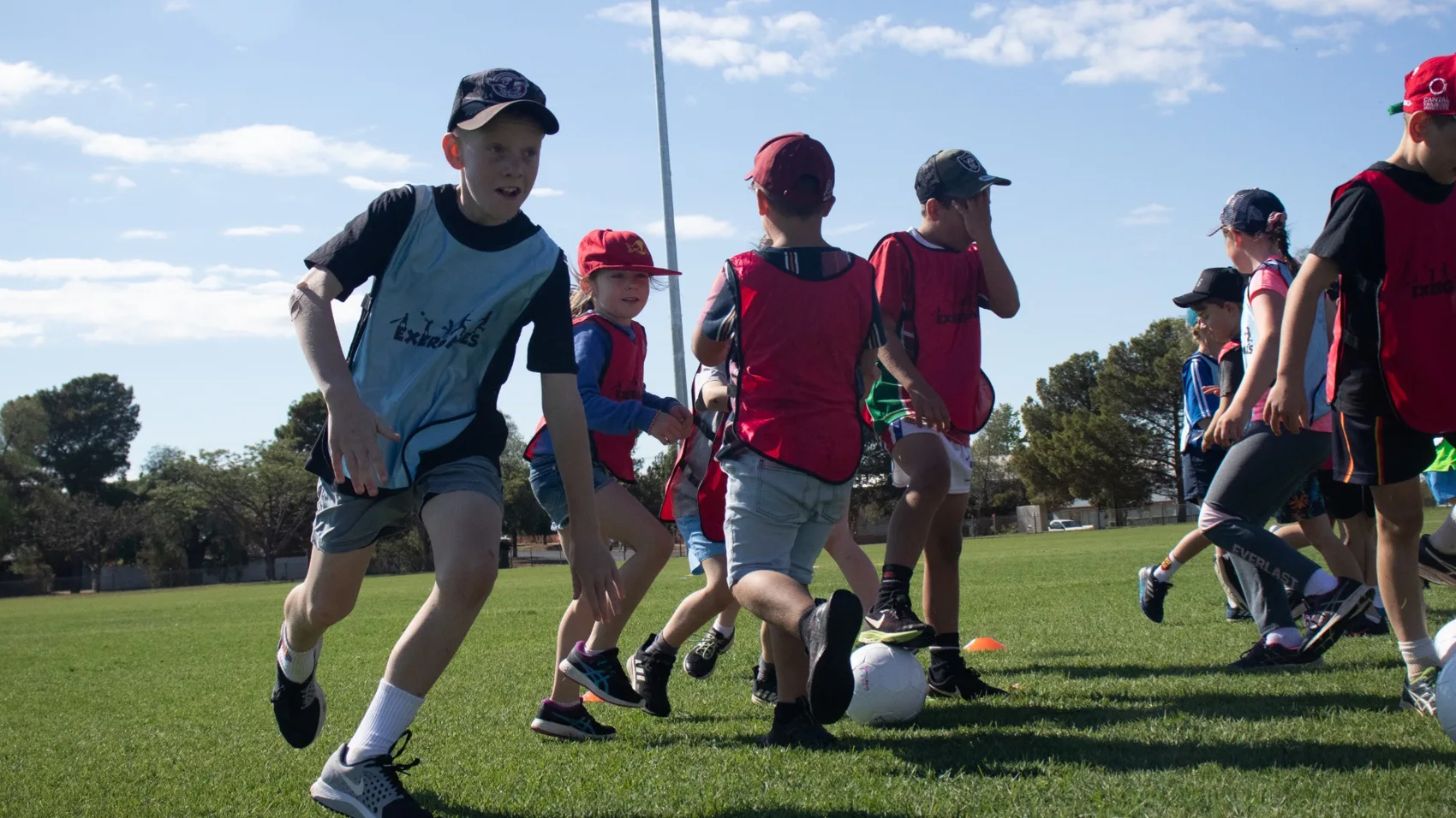 Children playing active games with Exergames